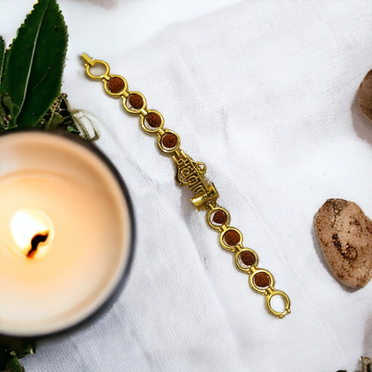 Mahakal Damru Rudraksha Bracelet with "महाकाल" Inscription