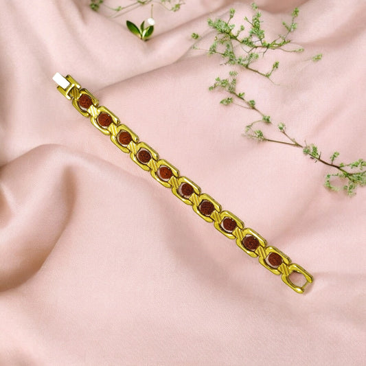 Premium Gold-Plated Rudraksha Lining Bracelet